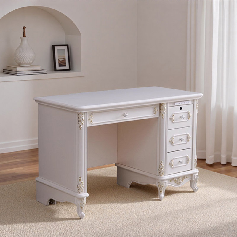 Bureau d'écriture avec rangement rétro, H 31,49 po x l 55,11 po x P 22,83 po