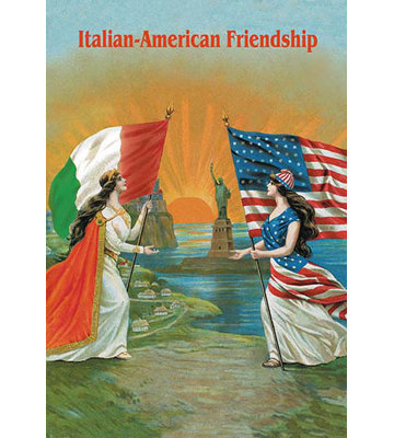 « italien américain amitié », affiche rétro