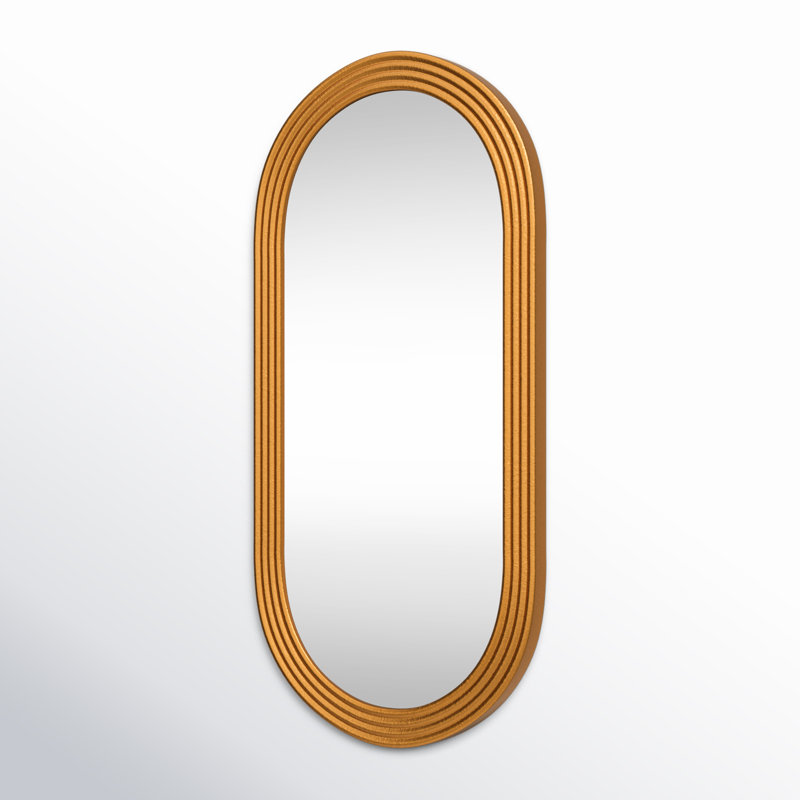 Metal Flat Wall Mirror, Gold