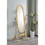 Miroir sur pied 57,57 "en bois avec finition naturelle, ovale. Miroir réglable. S'incline facilement à n'importe quel angle. Miroir de guide d'assemblage simple, complet. Installation facile