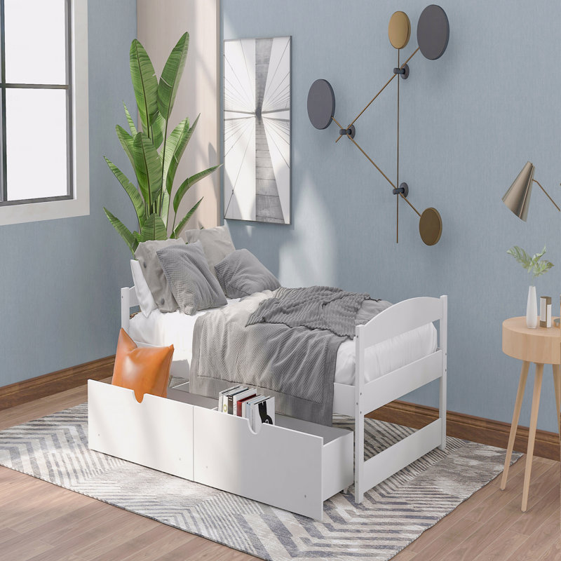 Lit plateforme simple avec deux tiroirs