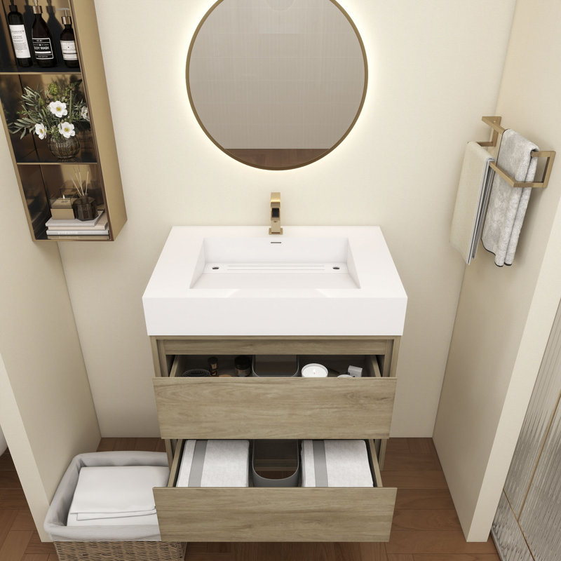 Victoria 30''Bathroom Vanity Base, White Oak