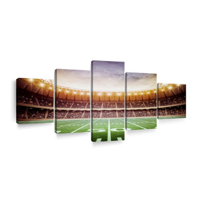 Foule de football bondé - ensemble de 5 toiles tendues