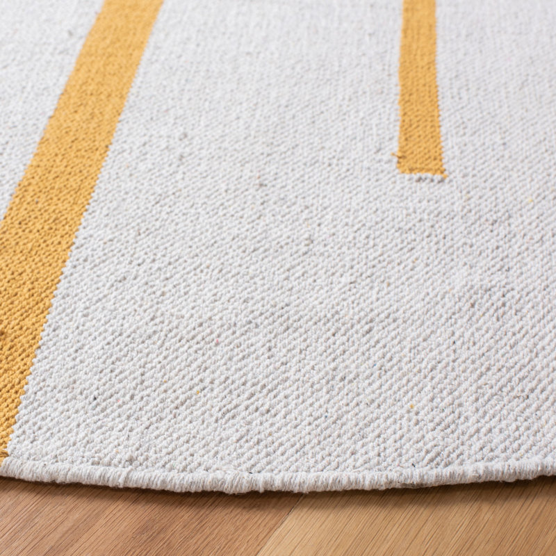 Tapis rayé en coton tissé à la main Estiven, Rectangle 6 pi x 9 pi