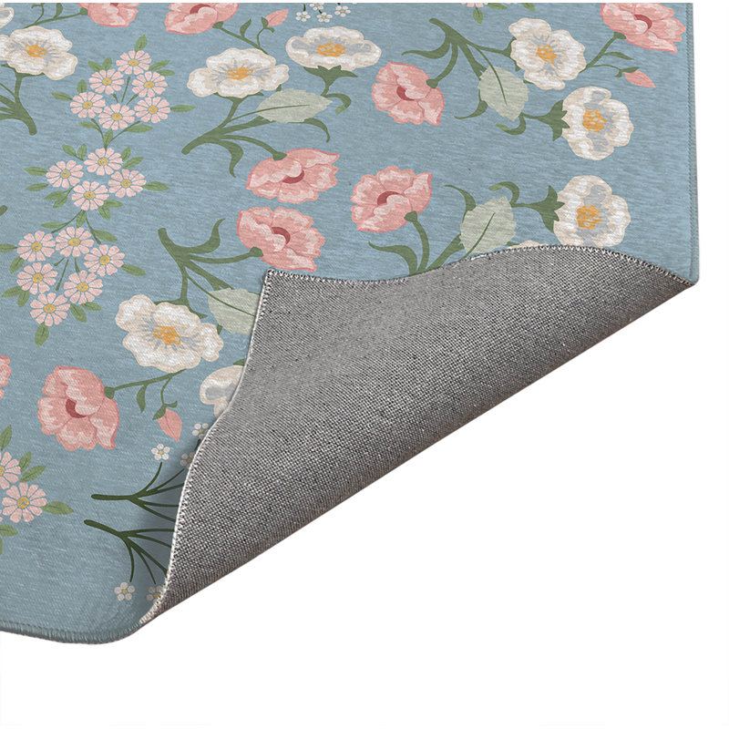 Tapis d'intérieur antidérapant May fleurs, Rectangle 4pi x 6 pi