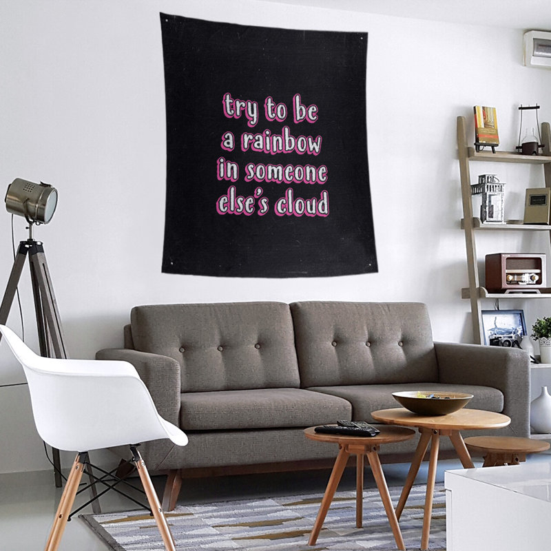 Tableau noir de polyester try to be the arc-en-ciel tapisserie, H 60 po x l 51 po, Rose