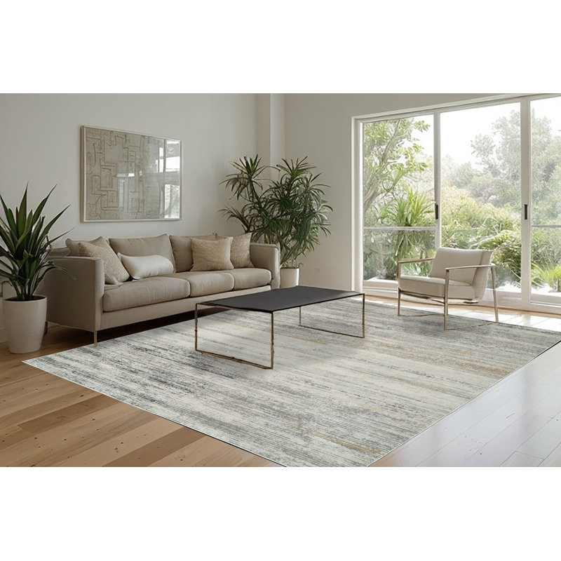 Annalise 9,2 x 12,5 7611-989 Gris / beige / gris anthracite, Rectangle 9 pi 2 po x 12 pi 5 po