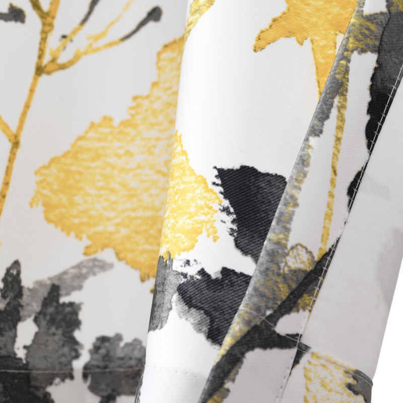 Zuri Floral Tailored Window Valance, Yellow/Gray