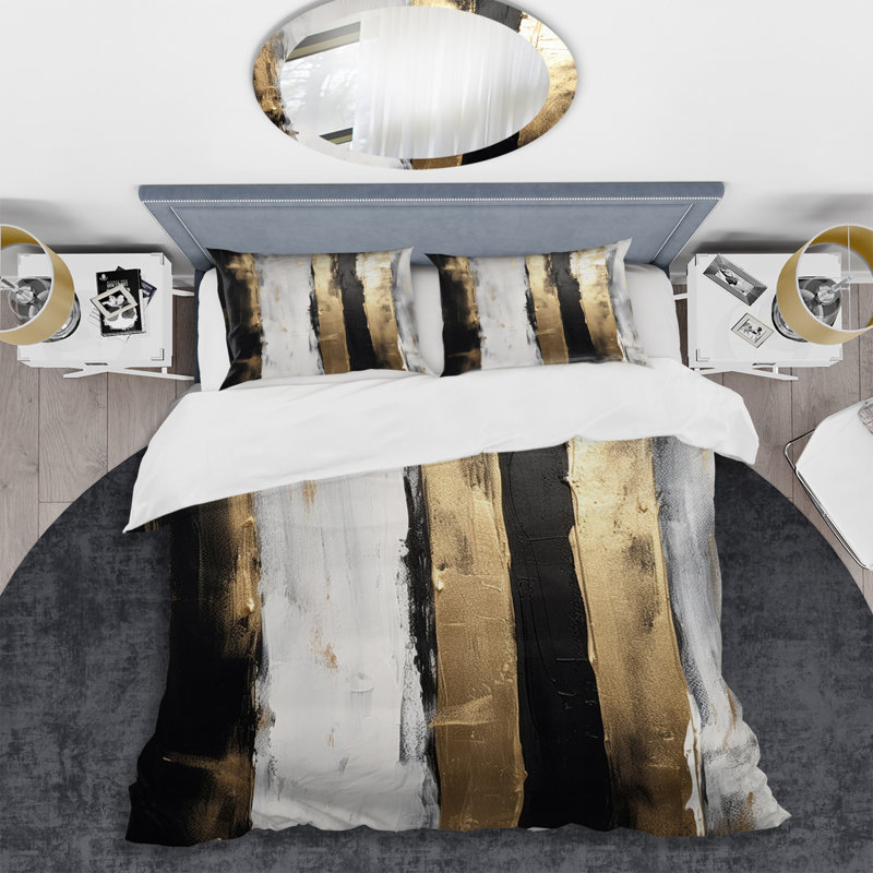 Literie , Housse de couette pour grand lit et 2 taies décor