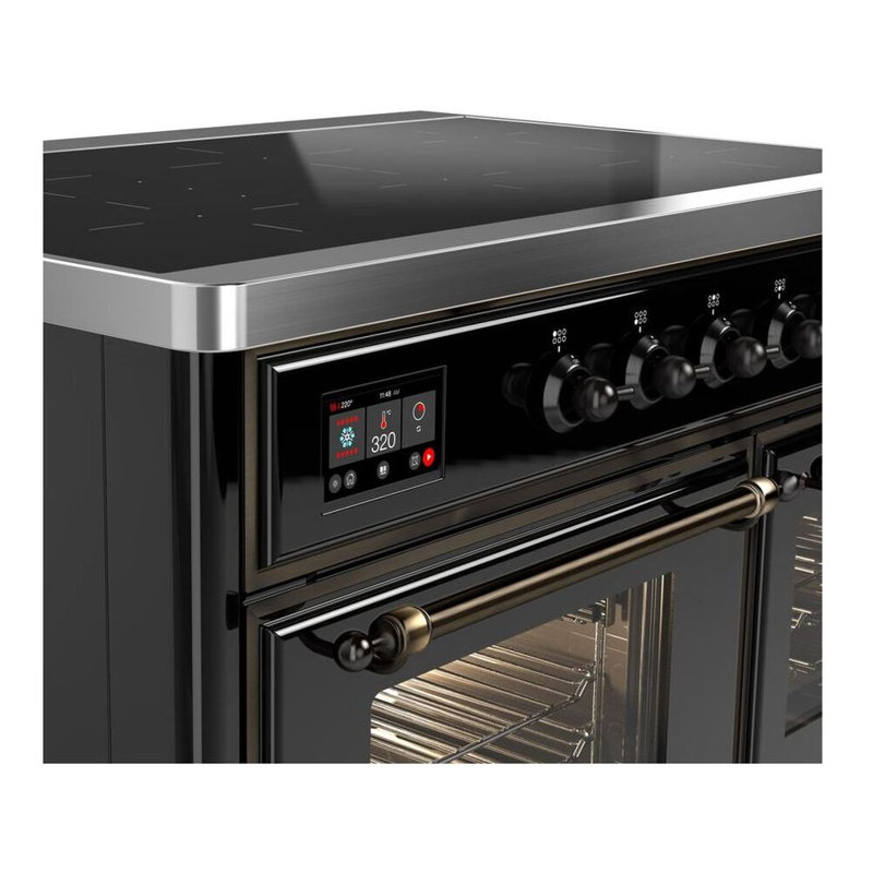 Majestic II 40" Freestanding Induction Range, Glossy Black/Bronze