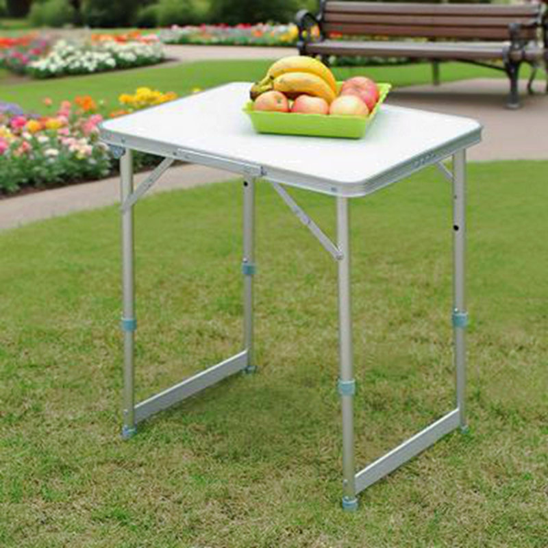 Table de patio portative pour l'extérieur, H 17,75 po x l 14,75 po x P 14,75 po, Blanc