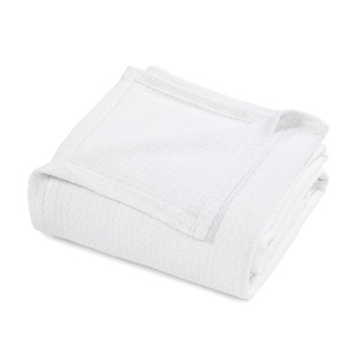 King White Cotton Waffle Weave Honeycomb Blanket