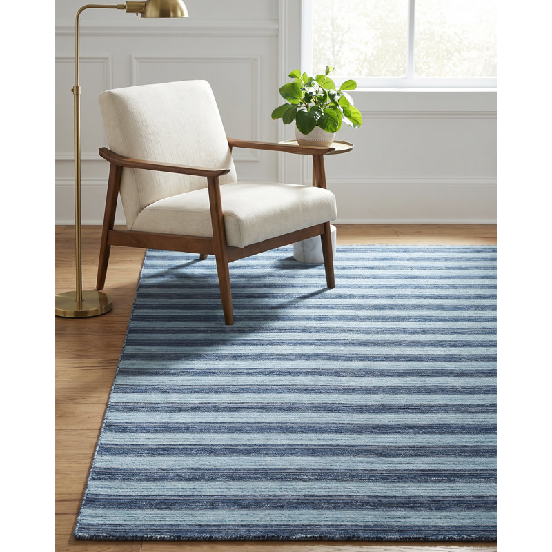 Tascha Machine Woven Rug, Blue/Navy/Teal, Rectangle 5'3" x 7'