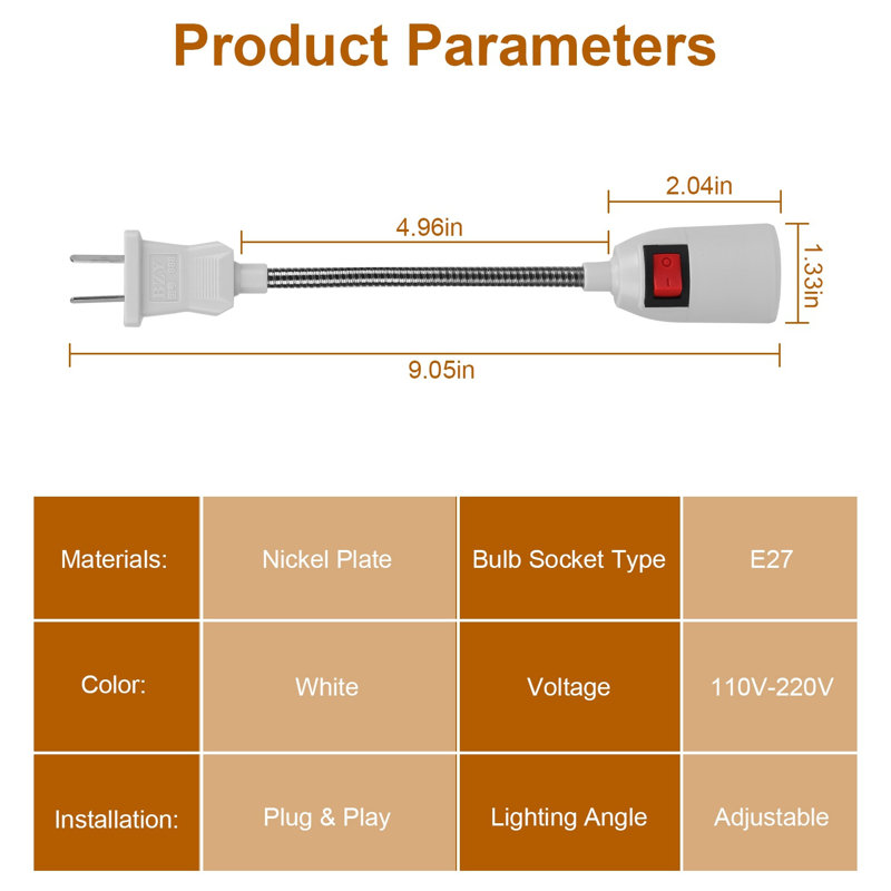Douille de rallonge US Plug E27