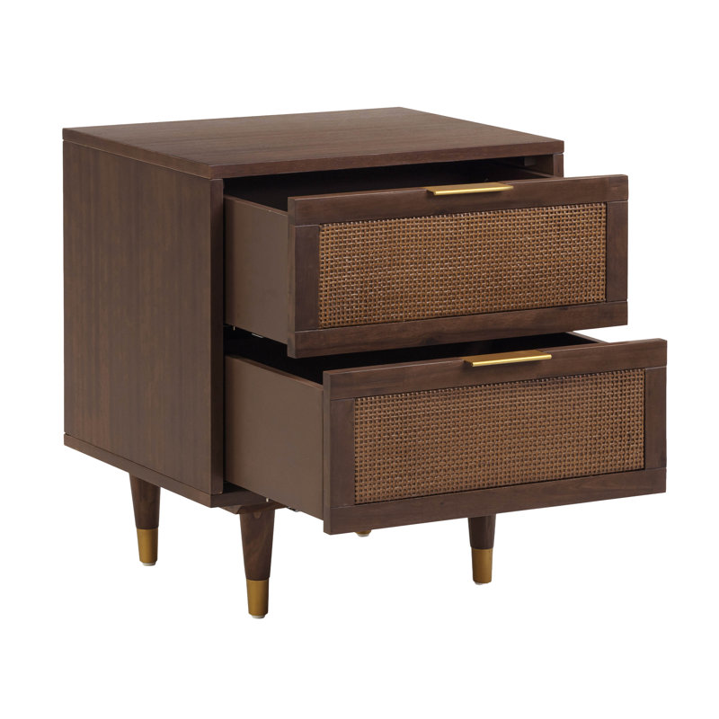 Sierra Dark Chocolate Brown 2 Drawer Nightstand, Dark Chocolate Brown