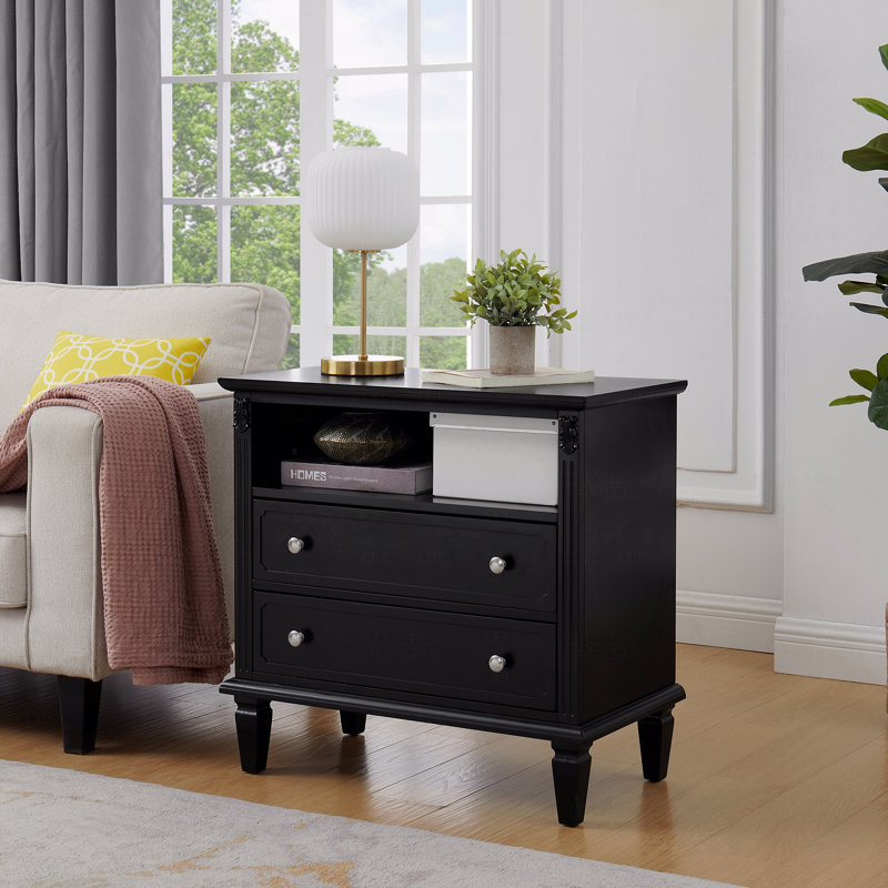 Commode 2 tiroirs Eastman, Noir, noir, noir, noir
