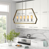 Luminaire suspendu linéaire à 5 lumières pour îlot de cuisine Blythdale
