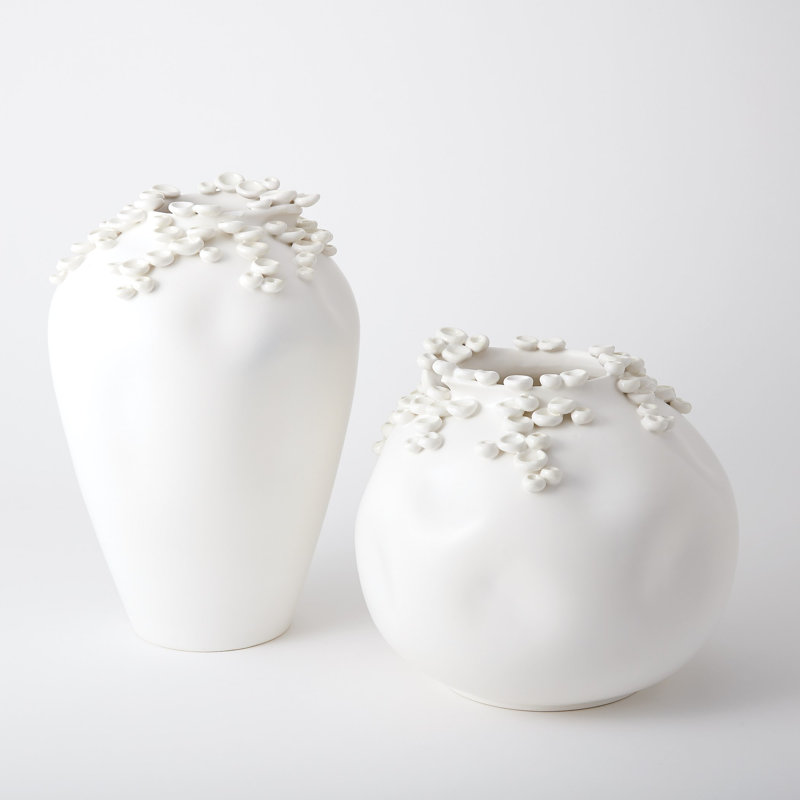 Cascading Reef Vase-White-Short