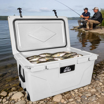110 Quart Rotomolded Cooler, 6-10 Days Ice Retention Wheeled Ice Chest, Heavy-duty Lldpe Bear Resistant Outdoor Cooler For Camping, Fishing, Tailgate & Week-long Expedition