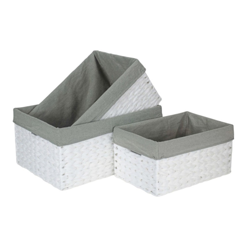 Beachcrest Home Wicker Decorative Basket, Grey