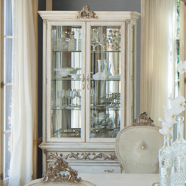 Lighted China Cabinet, Champagne
