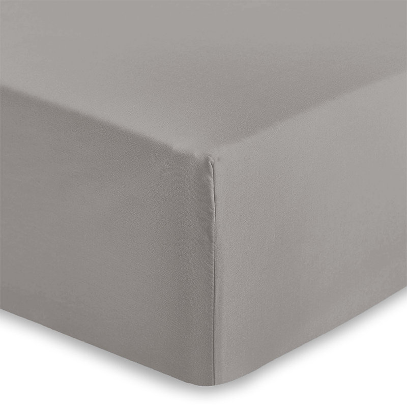 Brushed Microfiber 40cm Deep Fitted Bed Sheet, Grey, Kingsize (5')