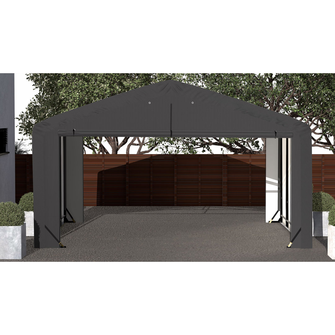 ShelterTube Wind and Snow-Load Rated Garage, 20x18x12 Grey ShelterLogic