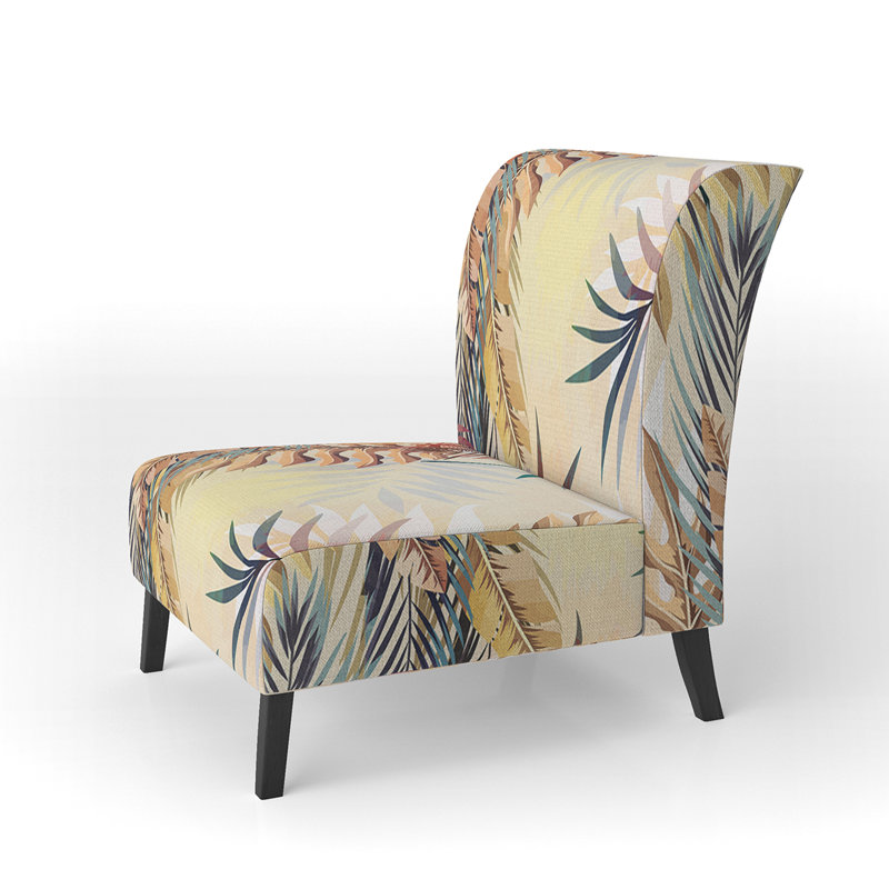 Fauteuil de chambre orange - Orange Tropical Plants - Chaise rembourrée
