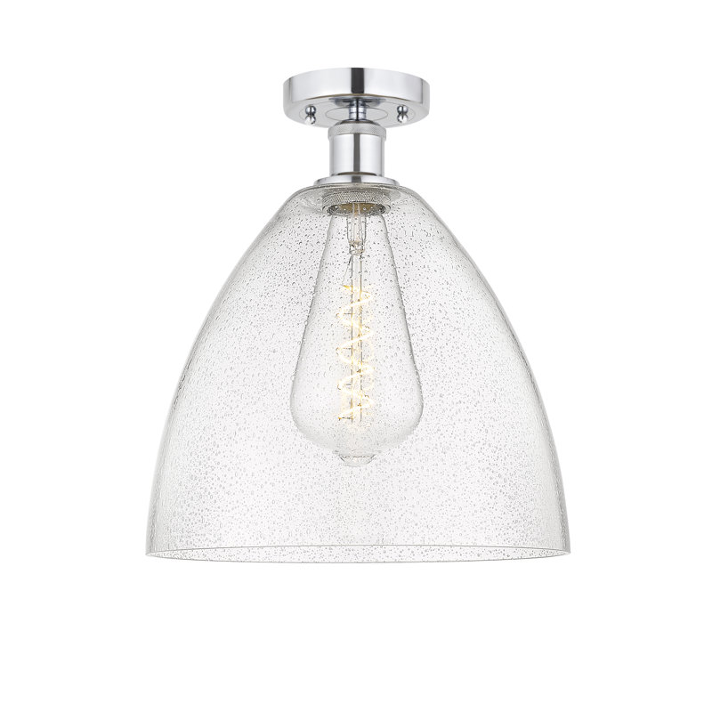Plafonnier semi-encastré 1 lumière Alleson, H 14,75 po x l 12 po x P 12 po, Chrome poli