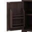 Chariot de barbecue extérieur en bois massif de 55,4 po avec plateau en acier inoxydable, étagère à épices, tiroir, étagères réglables et porte