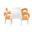 4-Person Patio Dining Set, Indoor & Outdoor Polypropylene Side Chairs with White Rectangular Table - Lightweight PP Tabletop with Metal Legs-496847290