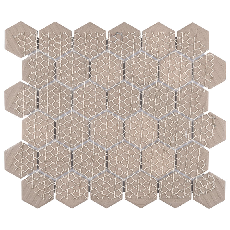 Flo 2" Hex White 11-1/8 in. x 12-5/8 in. Porcelain Mosaic Tile