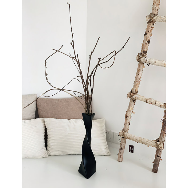 Carlus Handmade Ceramic Table Vase, Black