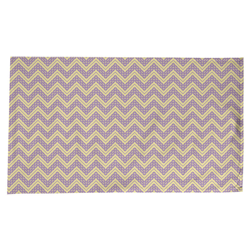Nappe à chevrons à la main classic Stephenie, Jaune / Mauve