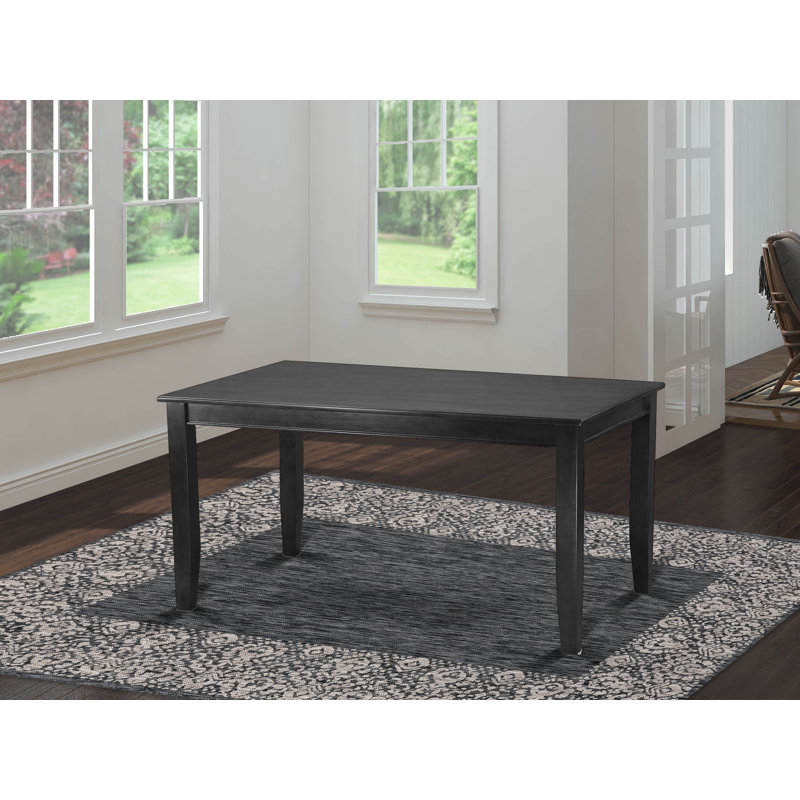 Dudley Kitchen Table - a Rectangle Dining Table Top with Sturdy Legs, Black, 30”H x 60”L x 36”W, Black