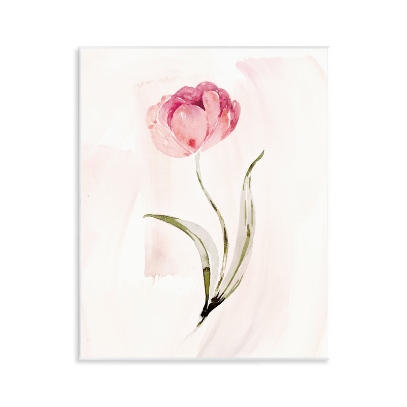 Plaque murale avec fleurs roses et feuilles, design par Kristen Brockmon