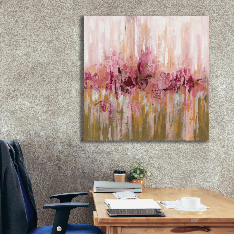 «Pink Reflections» par Silvia Vassileva, art mural sur toile, 37 po x 37 po, 37" H x 37" W x 1.75" D