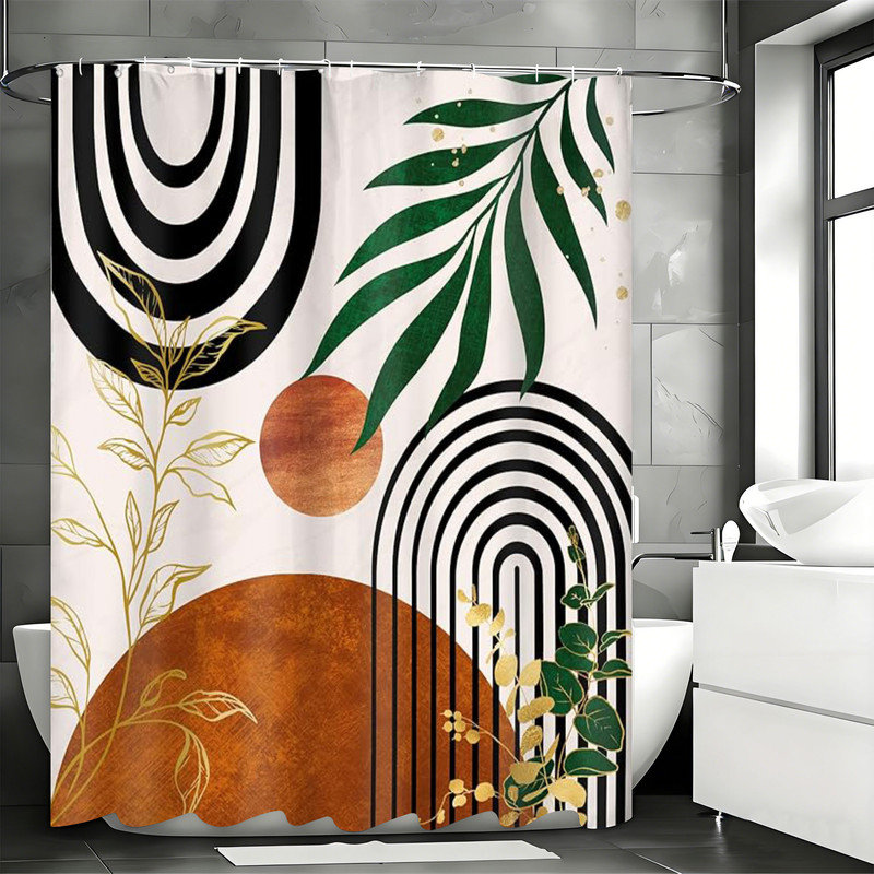 Rideaux de douche Boho avec crochets inclus, Orange