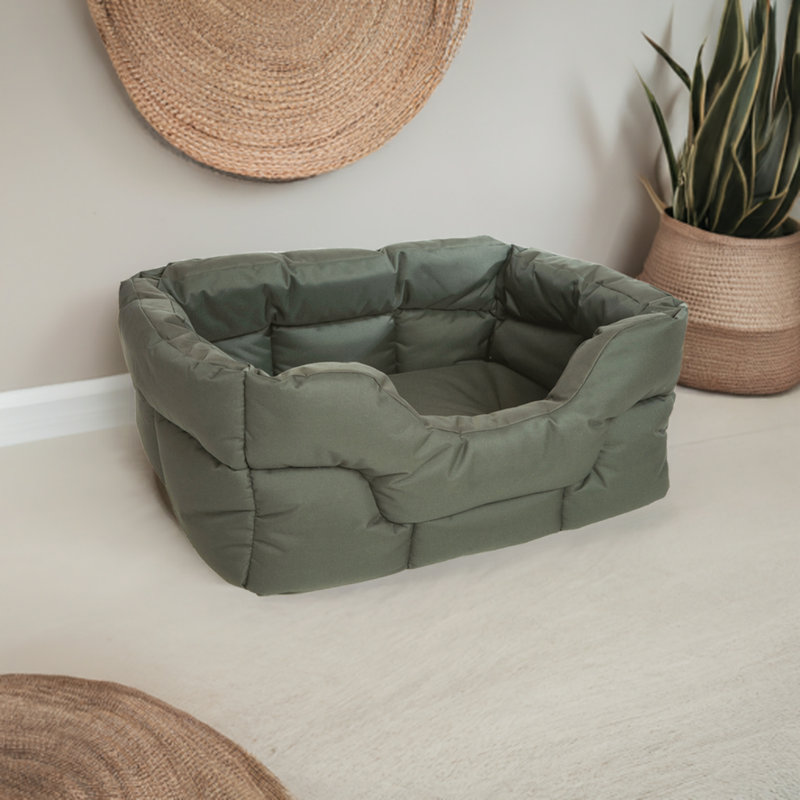 Decimus Polyester Pet Bed, Green, Medium (24 cm H x 57 cm W x 47 cm D)