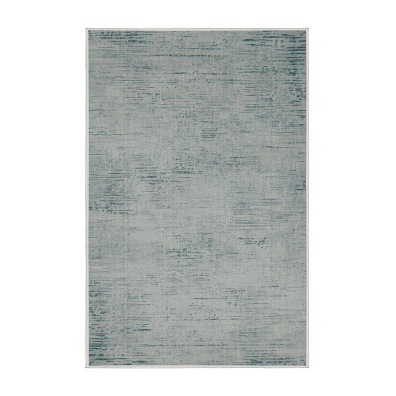 Tapis abstrait vert lavable à la machine, Tapis de couloir 2 pi x 4 pi