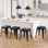 Tabourets de comptoir en métal de 18 pouces, tabourets de salle de classe empilables, chaises de salle à manger en métal sans dossier pour l'intérieur et l'extérieur, tabourets de bar de cuisine (ensemble de 4)