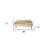 38" Cream Wool and Brown Ottoman