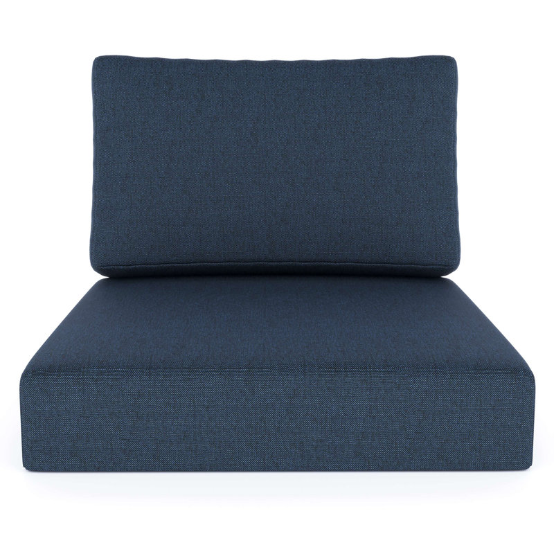Coussin de siège extérieur Amala Sunbrella®, L 28,5 po x P 28,5 po, Tissu indigo Sunbrella® Spectrum