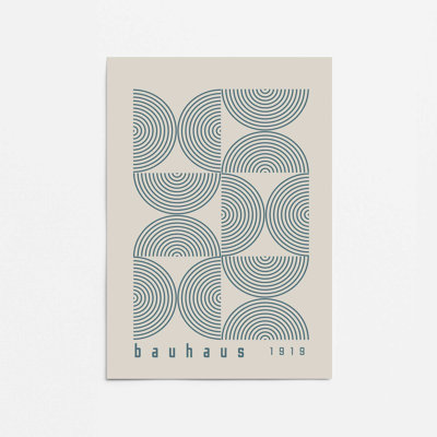 Storm Blue Bauhaus Composition I Print dans un cadre