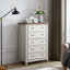 Commode 5 tiroirs moderne, commode de rangement et commode de rangement pour vêtements pour le salon, commode de ferme BEIGE