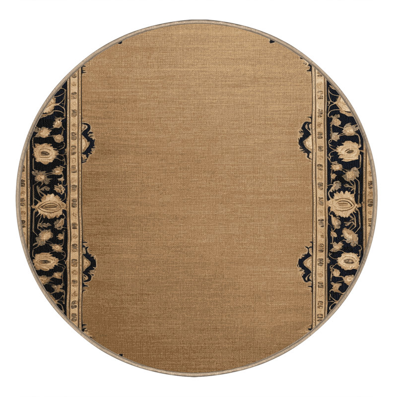 Machine Washable Persian Beige Area Rug, Round 7'
