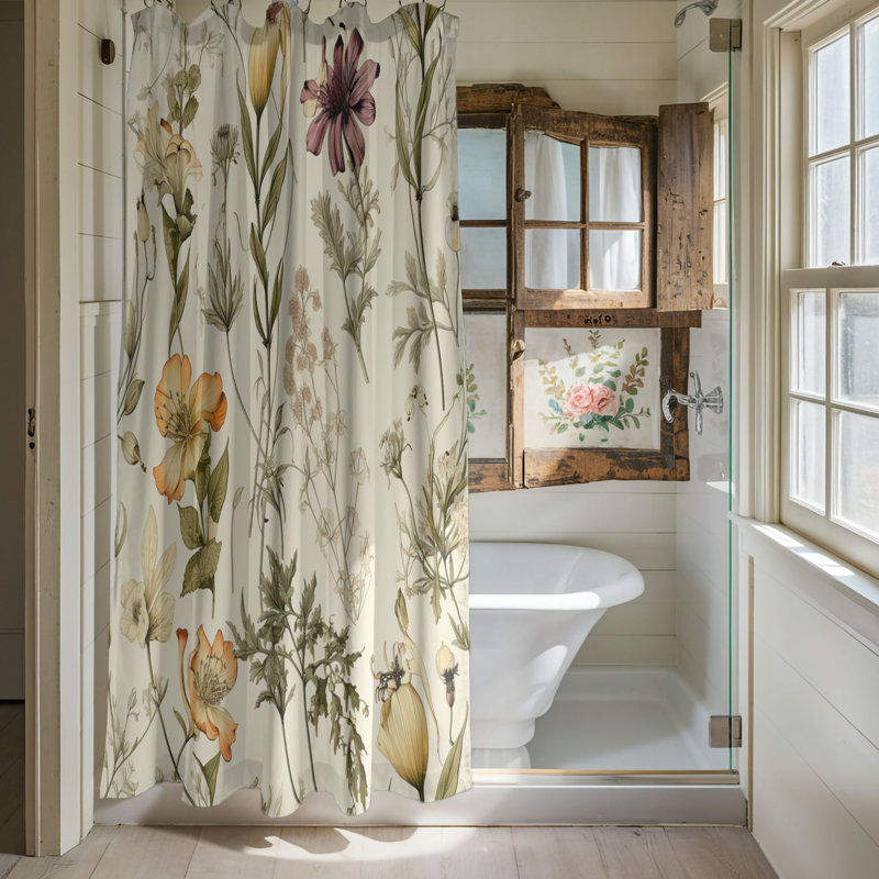 Rideau de douche 1 pièce Field Grace, H 74 po x l 71 po