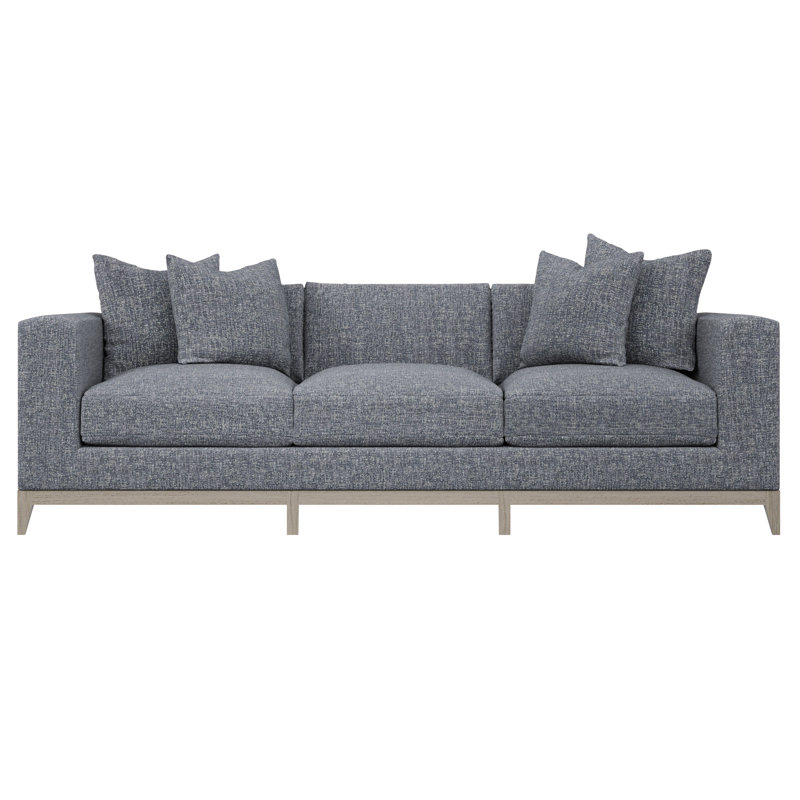 Bernhardt Noel Fabric Sofa, Portobello, Gray Polyester, 27.50" H x 88" W x 40" D