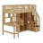 Space-Saving Multifunctional Wooden Loft Bed Frame With Desk, Stairs, Bookshelf And Storage Drawers-119926317