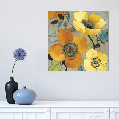 Yellow and Orange Poppies I 1 Piece Wrapped Canvas Painting